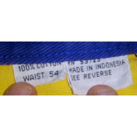 Mens VTG Zeppelin Denim Shorts Sz 54 COLORBLOCK rare MULTICOLOR BOHO FESTIVAL - Picture 9 of 11